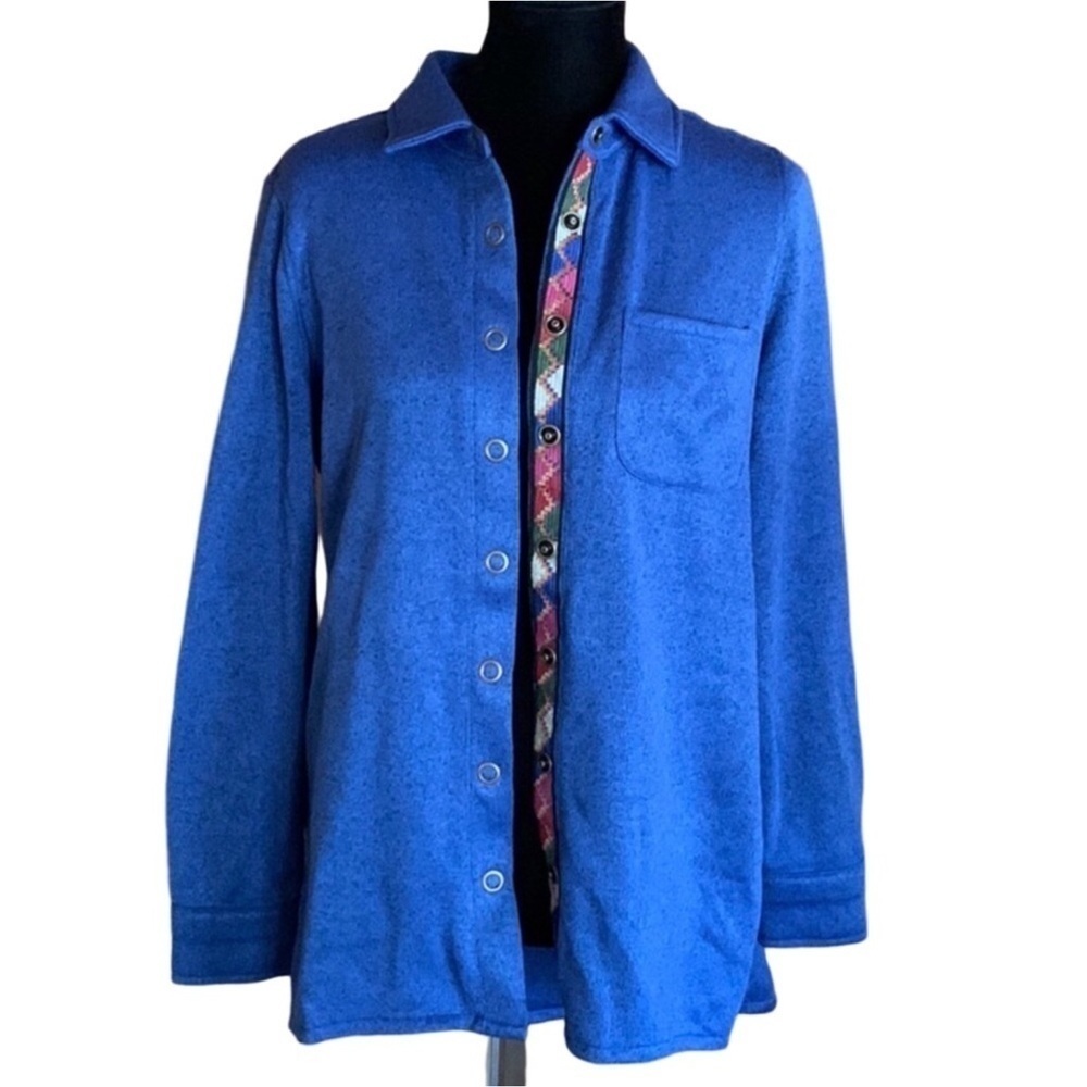 Soft Surroundings blue Willow Fleece shirt / jacket Size Medium